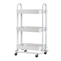 Artiss 3 Tier Kitchen Storage Trolley Cart Wheels Shelf Organiser White