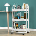 Artiss 3 Tier Kitchen Storage Trolley Cart Wheels Shelf Organiser White