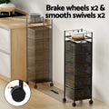 Artiss 5 Tier Storage Trolley Kitchen Cart Black Metal Rack