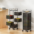 Artiss 5 Tier Storage Trolley Kitchen Cart Black Metal Rack