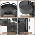 Artiss Storage Trolley Kitchen Cart 5 Tiers Storage Rack Round Basket Black