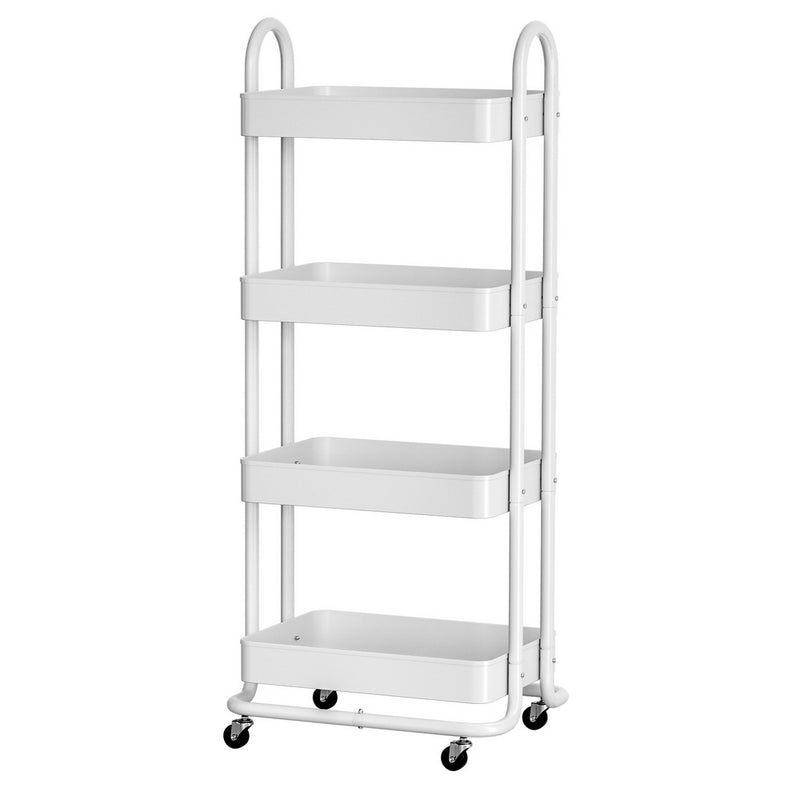 Artiss Kitchen Storage Trolley 4 Tier White Cart
