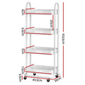 Artiss Kitchen Storage Trolley 4 Tier White Cart