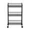 Artiss 3-Tier Shelving Unit Adjustable Storage Rack With Wheels