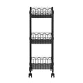 Artiss 3-Tier Shelving Unit Adjustable Storage Rack With Wheels