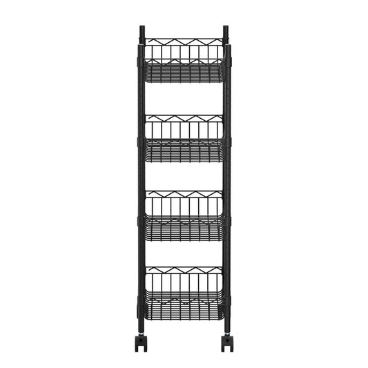 Artiss 4-Tier Shelving Unit Adjustable Garage Storage Kitchen Rack With Wheels