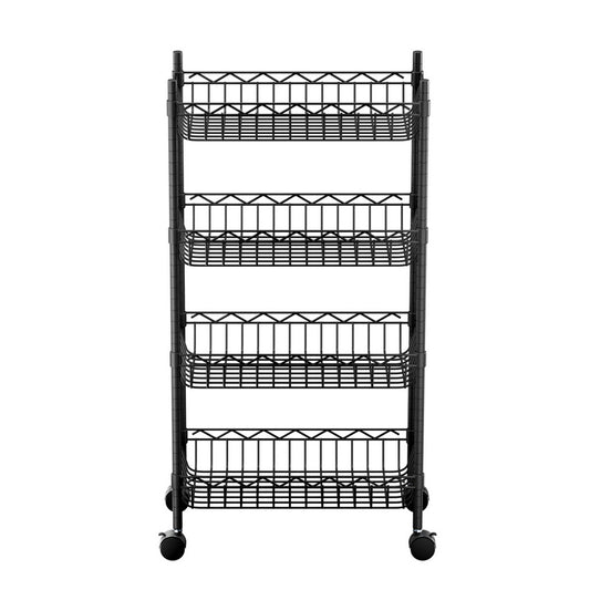 Artiss 4-Tier Shelving Unit Storage Rack Garage Kitchen Wheels