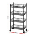 Artiss 4-Tier Shelving Unit Storage Rack Garage Kitchen Wheels
