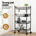 Artiss 4-Tier Shelving Unit Storage Rack Garage Kitchen Wheels