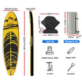 Weisshorn 10.6ft Inflatable SUP Stand Up Paddle Board Yellow Kayak