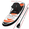 Weisshorn 11ft Inflatable SUP Paddle Board Stand Up Paddleboard Red