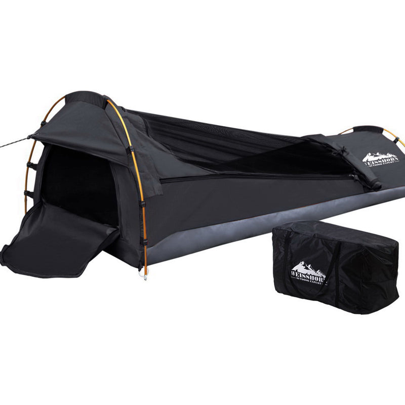 Weisshorn Canvas Swag Single Tent Grey Ripstop Camping