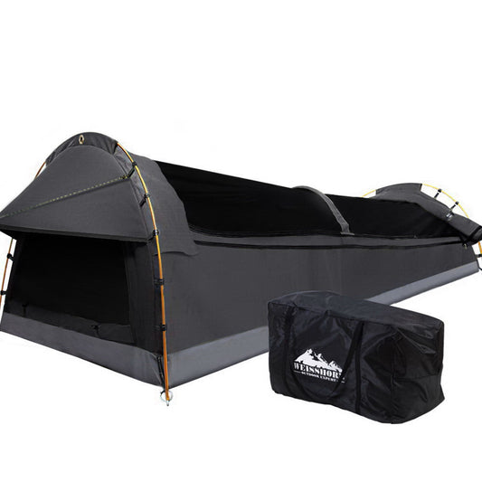 Weisshorn Double Swag Tent Dark Grey Canvas Camping Deluxe