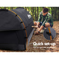 Weisshorn Double Swag Tent Dark Grey Canvas Camping Deluxe