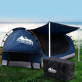 Weisshorn Double Swag Canvas Camping Tent Dark Blue 4CM Pad