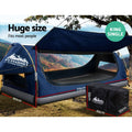 Weisshorn King Single Canvas Swag Camping Tent Dome Blue