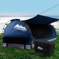 Weisshorn King Single Canvas Swag Camping Tent Dome Blue