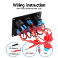 Giantz 5 Gang 12V Switch Panel Car Boat Marine USB LED Rocker