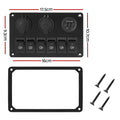 Giantz 6 Gang 12V Switch Panel Car Boat Marine USB LED Rocker