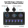 Giantz 6 Gang 12V Switch Panel Car Boat Marine USB LED Rocker
