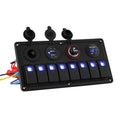 Giantz 8 Gang 12V Switch Panel Car Boat Marine USB LED Rocker