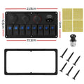 Giantz 8 Gang 12V Switch Panel Car Boat Marine USB LED Rocker