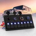Giantz 8 Gang 12V Switch Panel Car Boat Marine USB LED Rocker