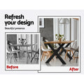 Artiss Metal Table Legs X-shaped 71x60cm Set of 2