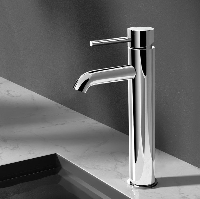 Cefito Basin Mixer Tap Round Tall Chrome Bathroom Vanity Faucet