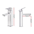 Cefito Square Tall Basin Mixer Tap Chrome Bathroom Vanity