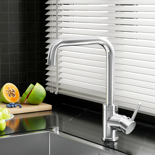 Cefito Kitchen Mixer Tap Chrome Rectangle Basin Faucet Laundry