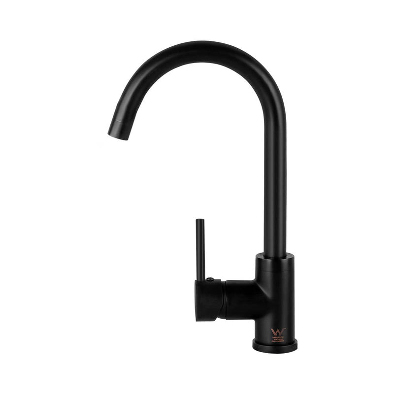 Cefito Kitchen Mixer Tap Round Black Sink Faucet Basin Laundry