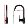 Cefito Kitchen Mixer Tap Round Black Sink Faucet Basin Laundry