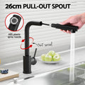 Cefito Kitchen Mixer Tap Pull Out 2 Mode Black WELS Swivel