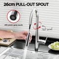 Cefito Pull Out Kitchen Mixer Tap 2 Mode Chrome Round WELS