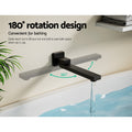 Cefito Black Square Swivel Wall Bath Tap Mixer Spout
