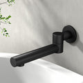 Cefito Wall Bath Mixer Tap Swivel Spout Round Black Bathtub