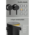 Cefito Basin Twin Tap Wall Round Brass Black Faucet Shower