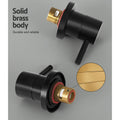 Cefito Basin Twin Tap Wall Round Brass Black Faucet Shower