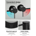 Cefito Basin Twin Tap Wall Round Brass Black Faucet Shower