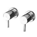 Cefito Basin Twin Tap Wall Round Brass Chrome Faucet