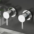 Cefito Basin Twin Tap Wall Round Brass Chrome Faucet
