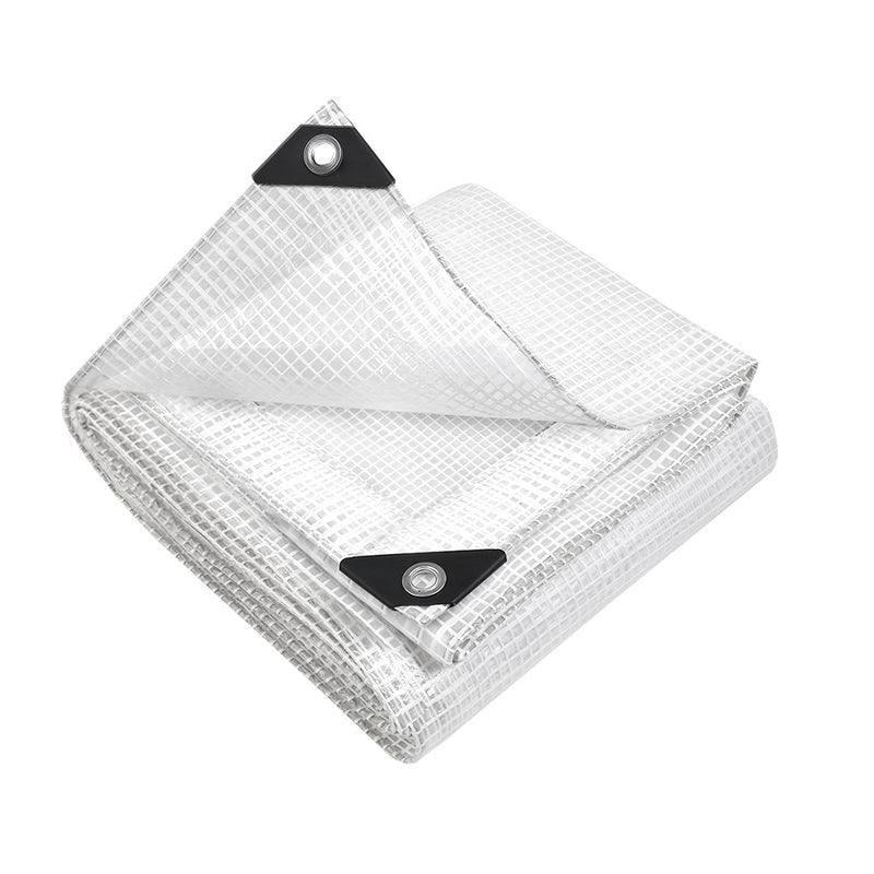 Instahut Tarp 6x9m Canvas Heavy Duty Camping Cover Clear