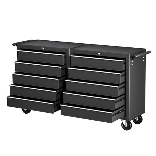 Giantz Tool Chest Trolley 10 Drawer Toolbox Storage Black