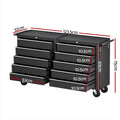 Giantz Tool Chest Trolley 10 Drawer Toolbox Storage Black