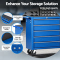 Giantz 10 Drawer Tool Chest Trolley Toolbox Storage Blue