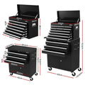 Giantz 13 Drawer Tool Box Cabinet Storage Organiser Black