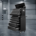 Giantz 14 Drawer Tool Box Cabinet Storage Trolley Black