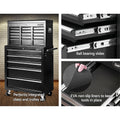 Giantz 14 Drawer Tool Box Cabinet Storage Trolley Black