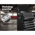 Giantz 14 Drawer Tool Box Cabinet Storage Trolley Black
